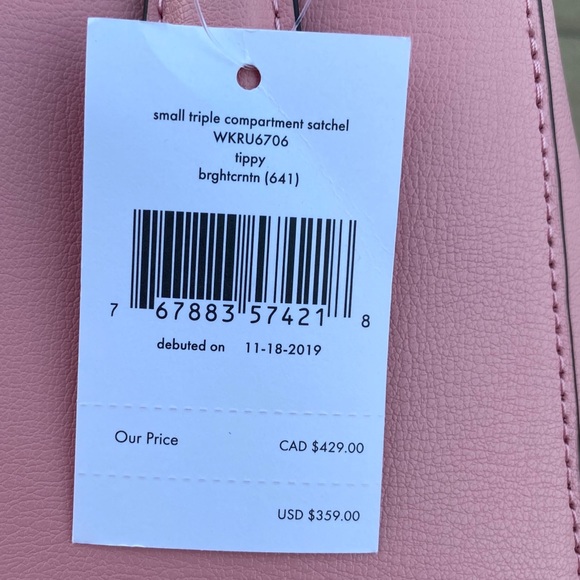 NWT Kate Spade Tippy Triple Compartment Satchel - Picture 4 of 4